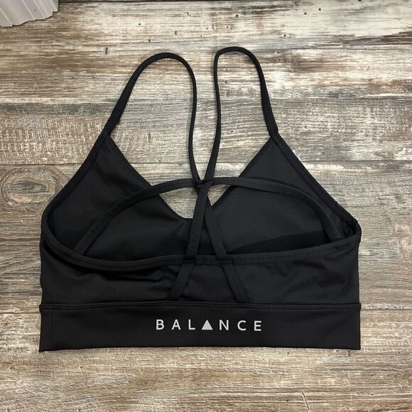 Balance Athletica The Lux Form Sports Bra Small Black V-Neck Outdoor Activewear - Picture 2 of 4